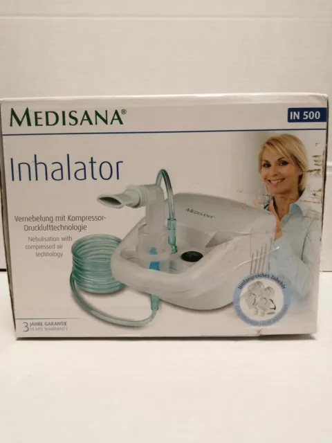 medisana IN 500 Inhalator, Kompressor Vernebler mit Mundstück und Maske für Erw