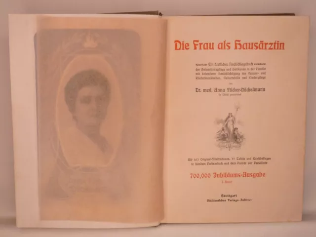 Alte Bücher, uralt: Die Frau als Hausärztin - Heilkunde Pflege, Buch 1 + 2, 1910 3