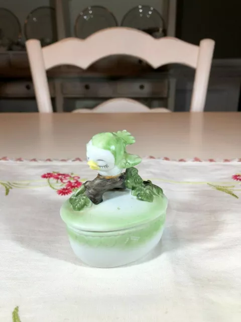 Vintage Baby Bird Green Trinket Dish