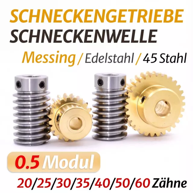 0,5 modulo 20-60 denti ottone ingranaggi a vite senza fine Worm ingranaggi ruota a vite senza fine