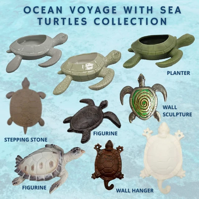 Comfy Hour Antique and Vintage Ocean Collection Cast Iron Ocean Turtle Figurine, 6