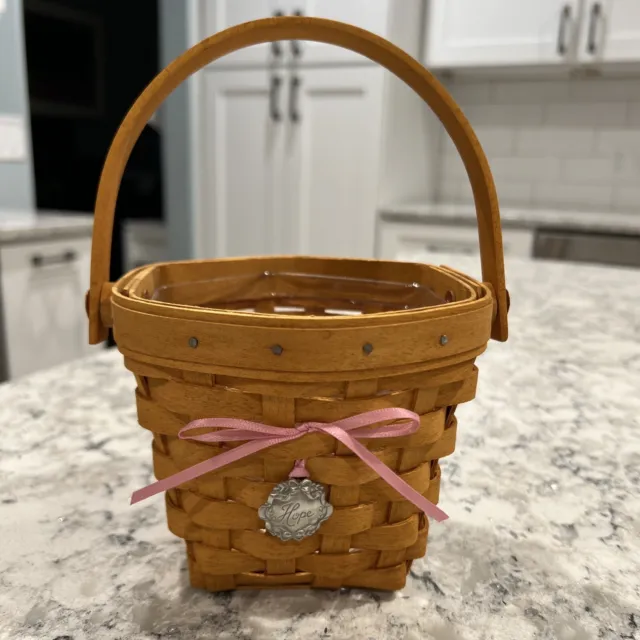 Longaberger Horizon Of Hope 2001  American cancer Society Basket W/metal Charm