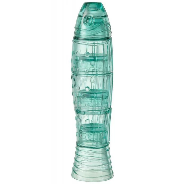 Paris Prix - Lot De 4 Verres Design "poisson" 36cm Bleu Azur
