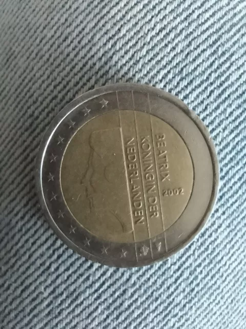 RARE Pièce de 2 Euros " Beatrix Koningin Der Nederlanden " 2002 