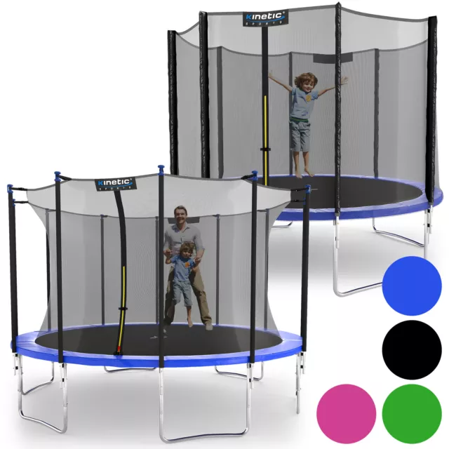 KINETIC SPORTS Trampolin Outdoor Garten inkl. Netz Sprungtuch Randabdeckung