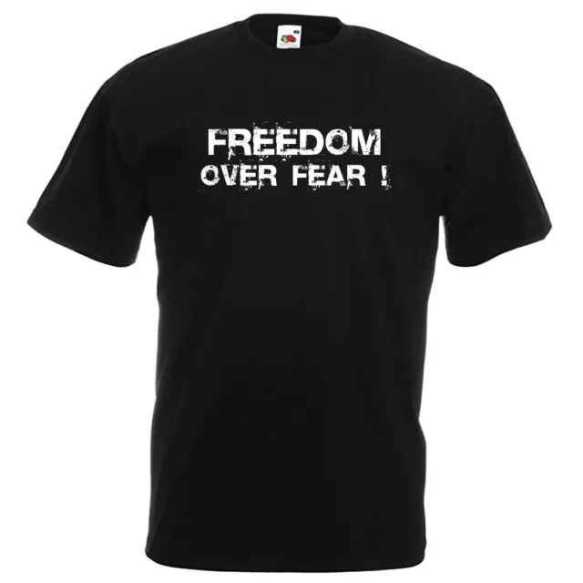FREEDOM OVER FEAR T-Shirt Funny tshirt Vendetta DISOBEY present Anarchy Liberty