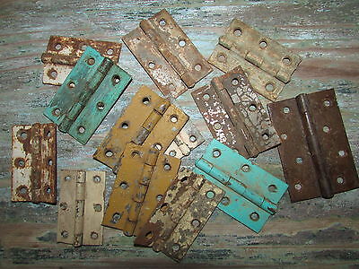 Antique Old Mexican Door Hinges-Lot (40)- Hardware-Assorted-Old Paint-40 PIECES