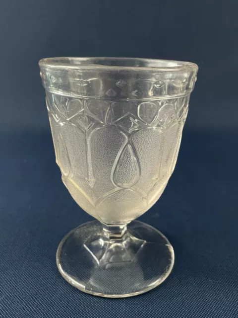 Boston & Sandwich pressed glass spooner LOOP AND DART WITH DIAMOND ORNAMENT 1860