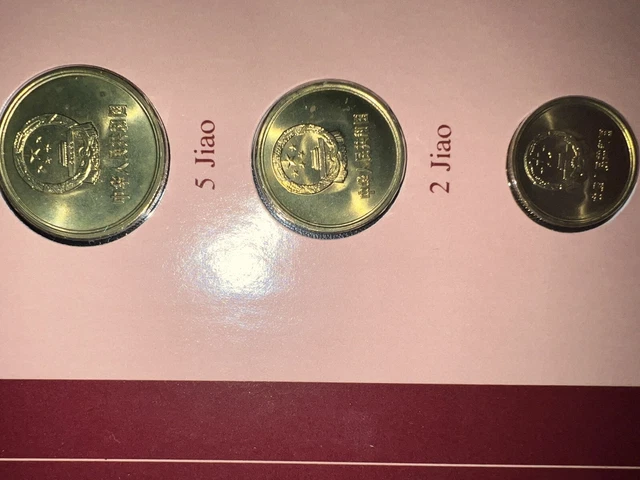 FRANKLIN MINT Coin Sets Of All Nations Volume 1 (PRC Yuan 5,2,1 + Info Cards) 18