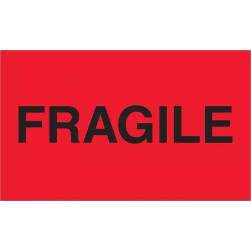 étiquette de livraison fragile imprimé rouge petit format lettre