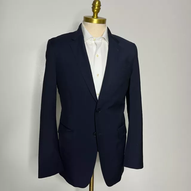 Paul Smith The Byard Mens Navy Blue Solid 100% Wool Size 40R