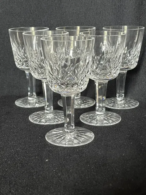 Set Of Six Vintage Waterford Crystal Lismore Liqueur Port Sherry Glasses