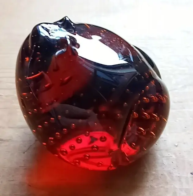 Murano Style Bullicante Amber Art Glass Frog Controlled Bubble 2" Figurine Mint!