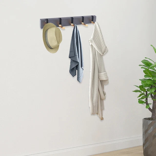 2Pcs Coat Racks 5 Hooks Coat Clothes Hat Holder Rack Hook Wall Mounted Hanger