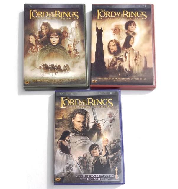 LORD OF THE Rings trilogy, 3 PG13 fantasy movies, mint DVDs lot, Wood
