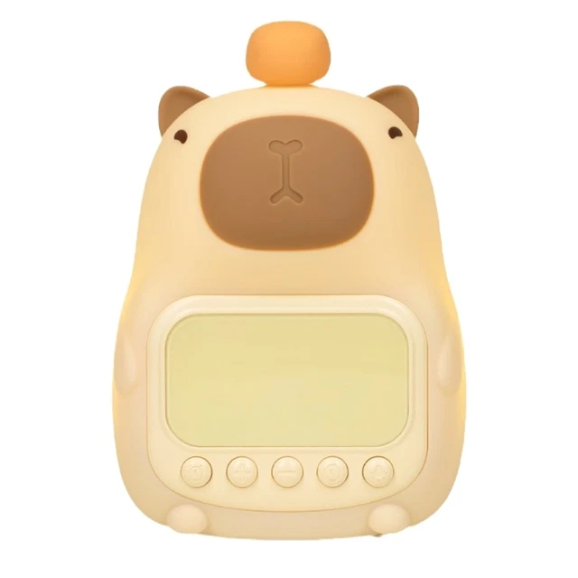 1X(NIGHT LIGHT WITH Digital Clock, Silicone Animal Night Light ...