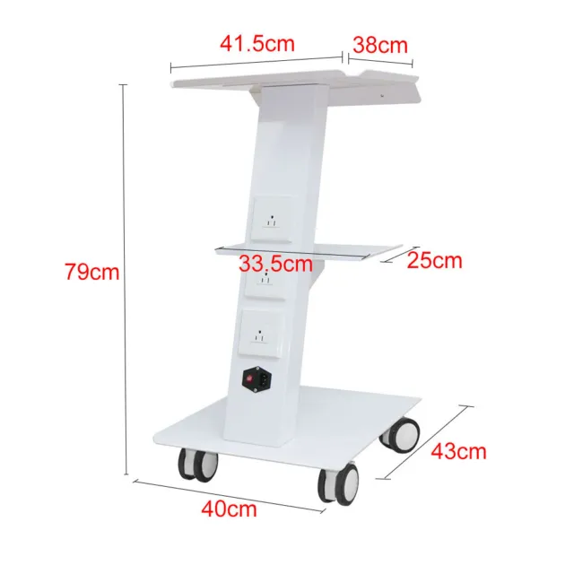 Multi-Function Medical Mobile Dental Rolling Trolley Cart with Silent Wheels