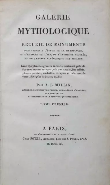 Aubin-Louis Millin / Galerie mythologique recueil de monuments pour servir 1st