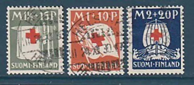 Timbre Finlande Num Yvert et Tellier 156/158 Oblitéré Année 1930 - Stamp Finland