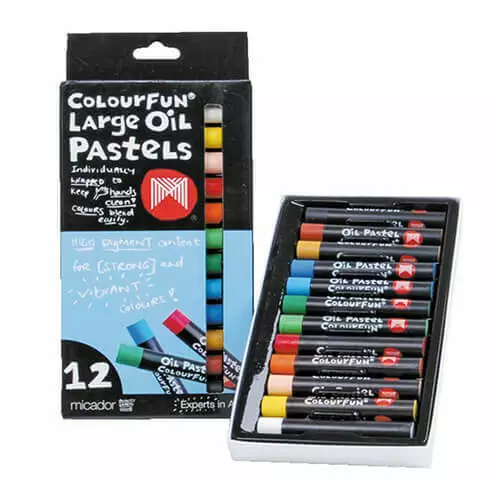 Quality Crayons Micador Oil Pastel Pack of 12 Large Assorted Ages 4+ and Up 3