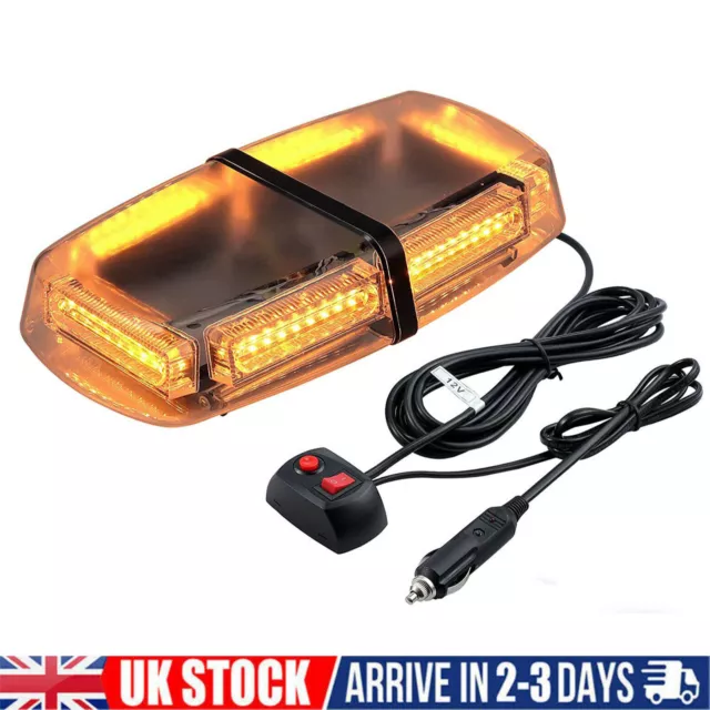 54 LED Car Roof Recovery Light Bar Amber Warning Strobe Flashing Beacon Magnetic