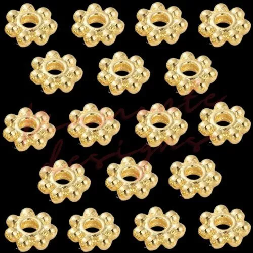 Gold Plated Daisy Spacer Beads Jewellery Craft Bead Findings 4mm 5mm & 6mm ML