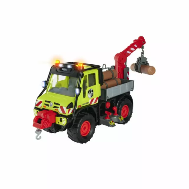 Dickie Toys Unimog U530, Holztransporter, LKW, Spielzeugauto, Spielzeug Auto