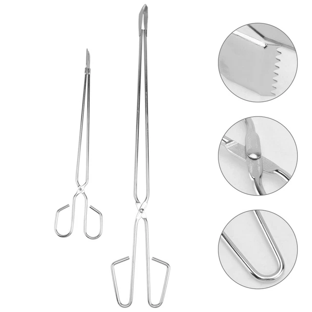 2 PIEZAS Accesorios Para Exterior Barbacoa Carbono Clip Acero Para Exterior Silver