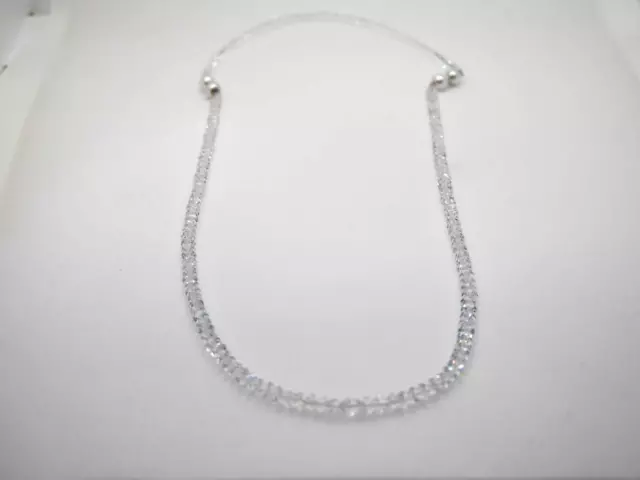Necklace ＆ bracelet with an 8-facet brilliant-cut crystal  (unused item) 2
