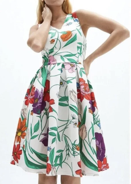 Coast ivory floral print skirt on sale dress