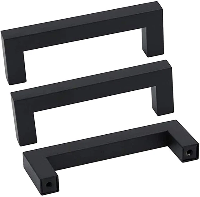 Black Kitchen Cabinet Handles Drawer Pulls Square Bar Pulls Cupboard Knobs