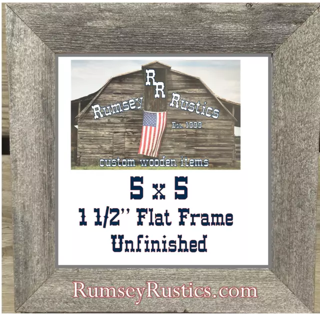 5x5" rustic primitive rustic barn recycled picture frame distressed wood old