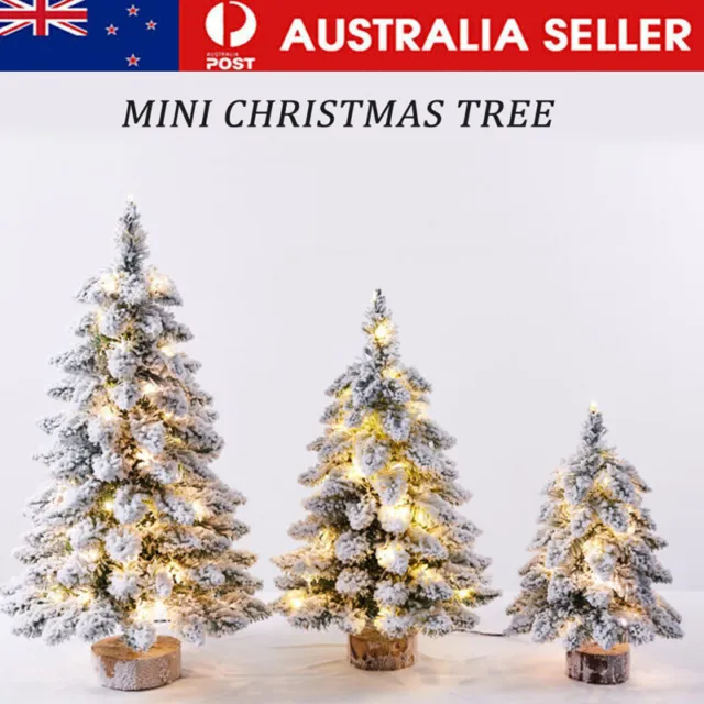 Christmas Tree Tabletop Figurine Warm Christmas Trees Statue with LED Lights