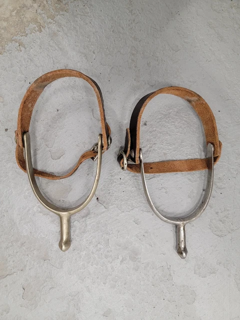 Brown English Rowel Spurs With Spur Straps Hand Made By Cobbler