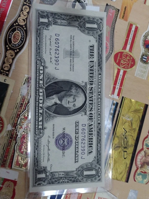 $ 1.00 dollar bill Serie 1935 G, Silver Certificate, Blue Seal Crisp Unc