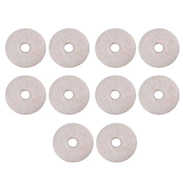 Lot de 10 rondelles de trompette en feutre pour trompette - Accessoire pour instrument de musique - Blanc