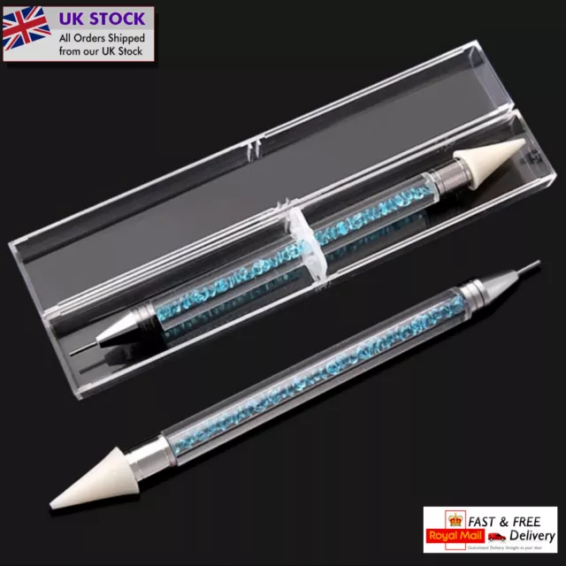 2X Resin Rhinestones Picker Pencil Nail Art Gem Crystal Pick Up Tool Wax  Pen