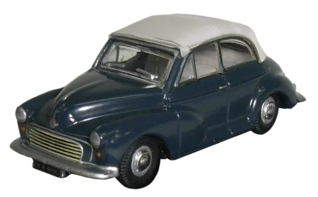 Morris Minor Convertible Closed Car - Trafalgar Blue/Pearl Grey -  1:76  Oxford