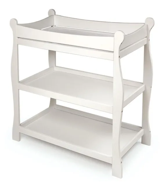 Badger Basket Sleigh Style Baby Changing Table - White
