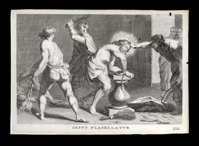 SANTINO PERGAMENA 1600  GESU' FLAGELLATO  c. galle