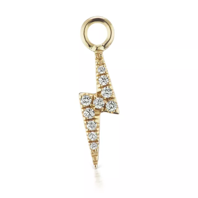 New £325 Maria Tash 18ct Yellow Gold Diamond 0.04ct Lightning Bolt Earring Charm