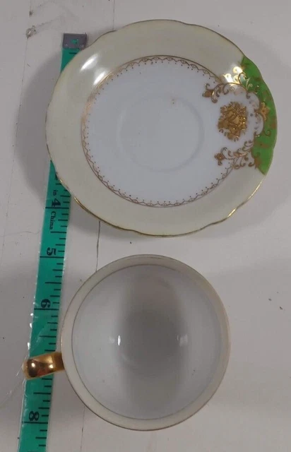 Vintage Ucagco China Made in Occupied Japan Demi Tea Cup & Saucer Set gold rim