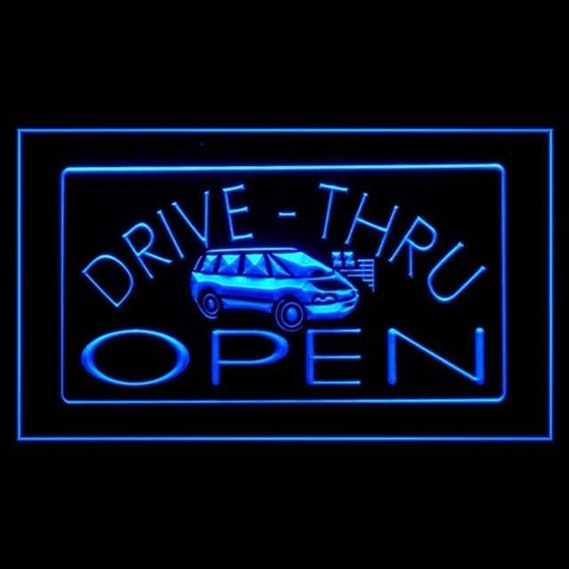190010 Drive Thru Open Auto Repair Vehicle Displays Display Neon Sign 16 Color