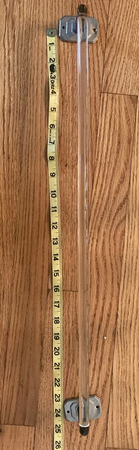 Clear Glass Bent Towel Bar Rack Rod MCM Retro Vintage Art Deco 24 In Rectangle