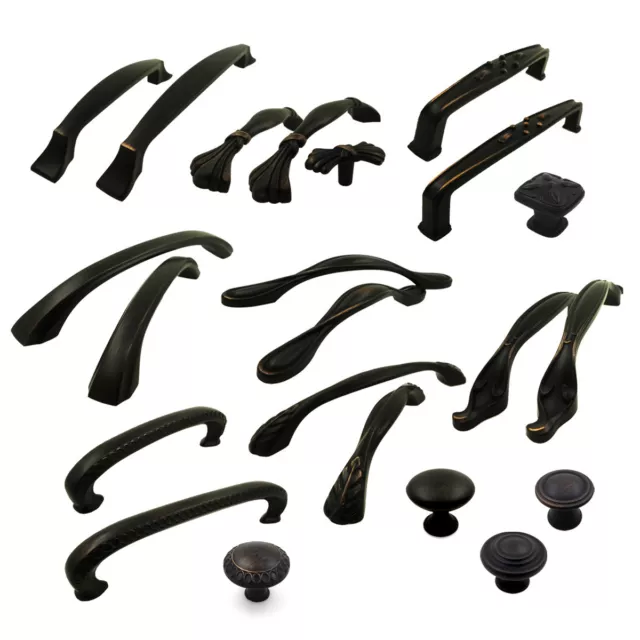 Traditional Oil Rubbed Bronze Kitchen Hardware Drawer Cabinet Pull Knob Handle