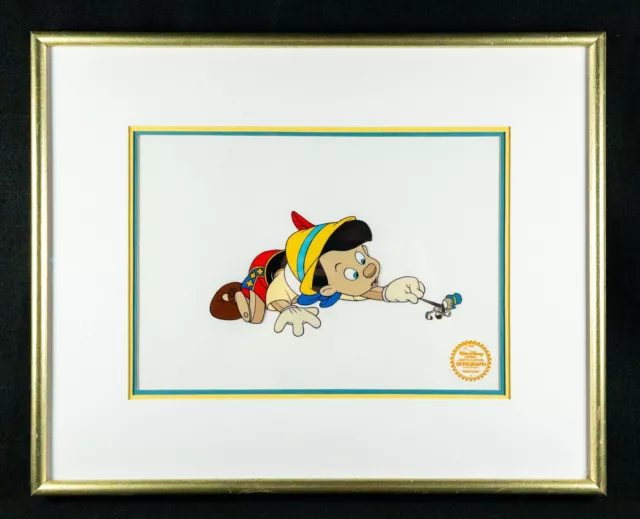 Walt Disney Pinocchio Framed Limited Edition Serigraph Cel Archival Plexi COA