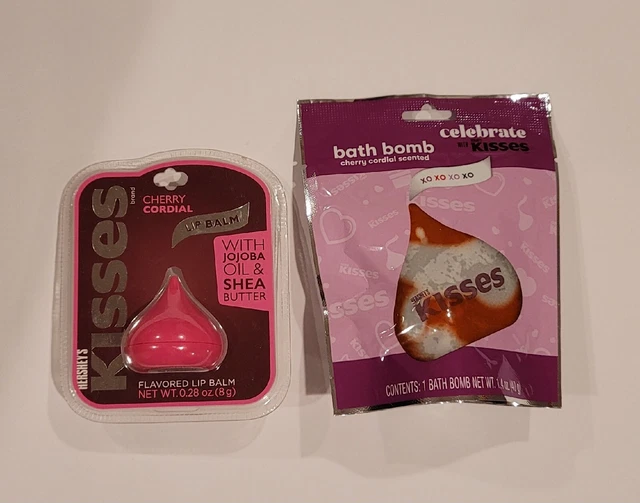 Hershey's Kisses Cherry Cordial Lip Balm & Bath Bomb