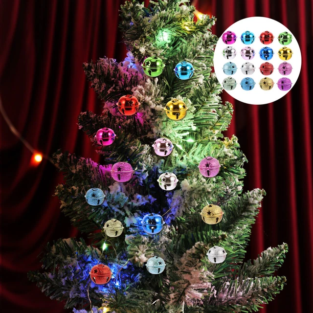 16 piezas campanas de metal navideñas coloridas campanas encantadoras hágalo usted mismo materiales decoraciones de festivales