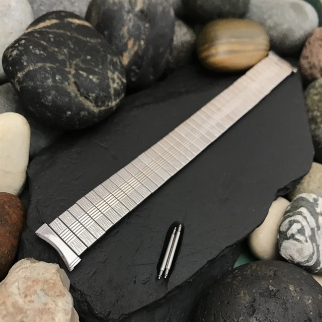 Bulova Stainless Steel Stretch 16mm 18mm 19mm nos 1970s Vintage Watch Band