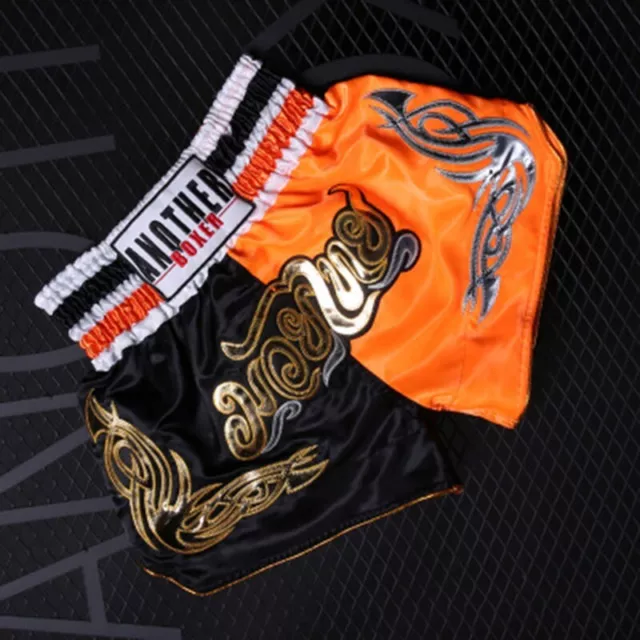 Men Kids/Adult Muay Thai Shorts Boxing Pants Kickboxing Fighting Color Printed 3